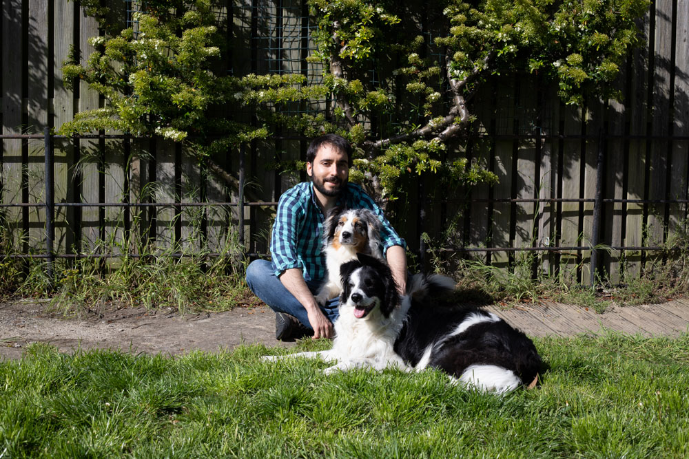 Santiago and his two dogs